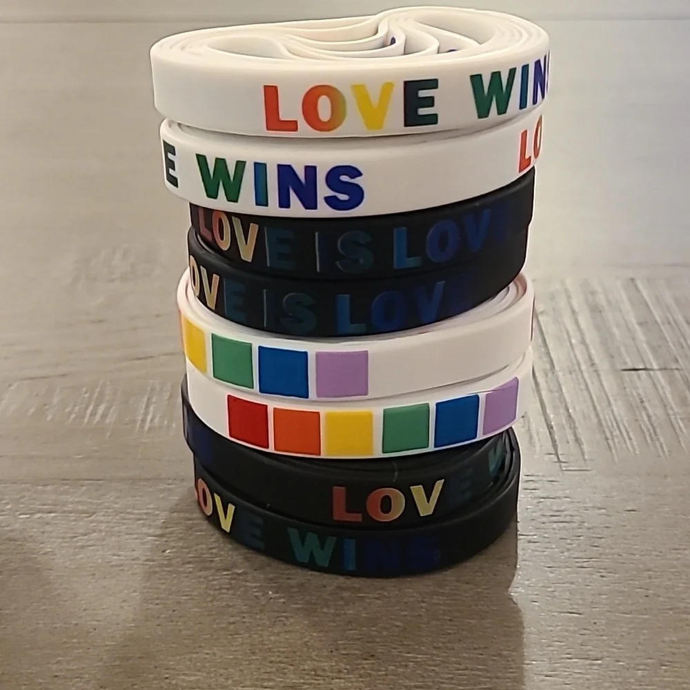 Colorful Rainbow Pride and Love Wristbands
